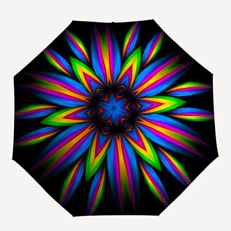 

1pc Kaleidoscope PatternAutomatic Folding Umbrella, Portable & Foldable Design with 8 Ribs, Casual Outdoor Accessory yy250804263