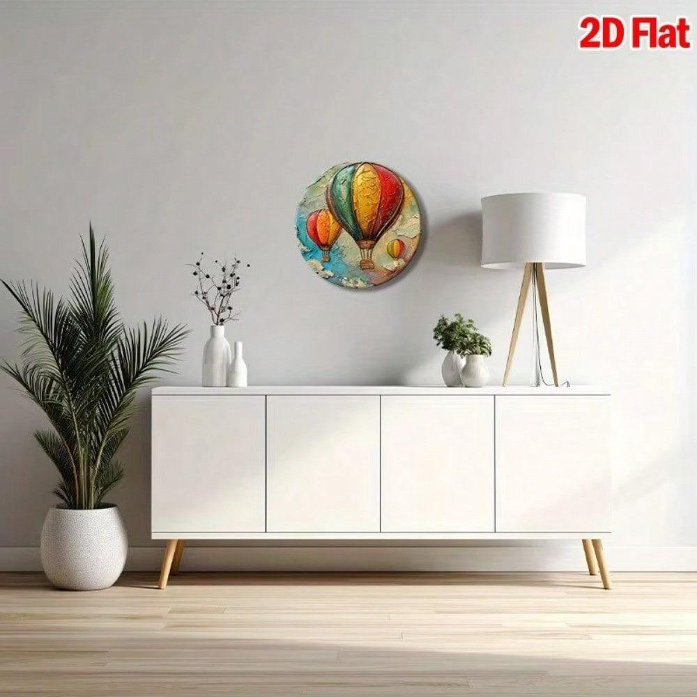 Retro Hot Air Balloon Metal Wall Poster Decor for Living Room