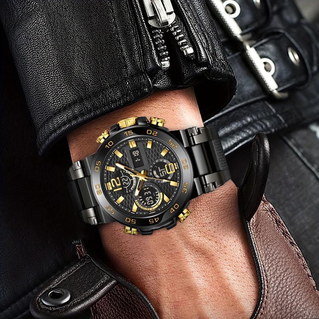 Trendy Waterproof Dual Display Quartz Sports Watch for Junior High