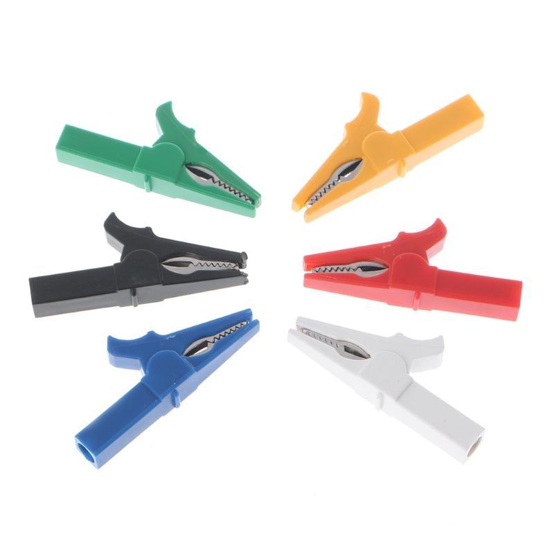 6 Pcs 6 Colors 55mm for Crocodile Clip For 4mm Male Banana Plug Connec