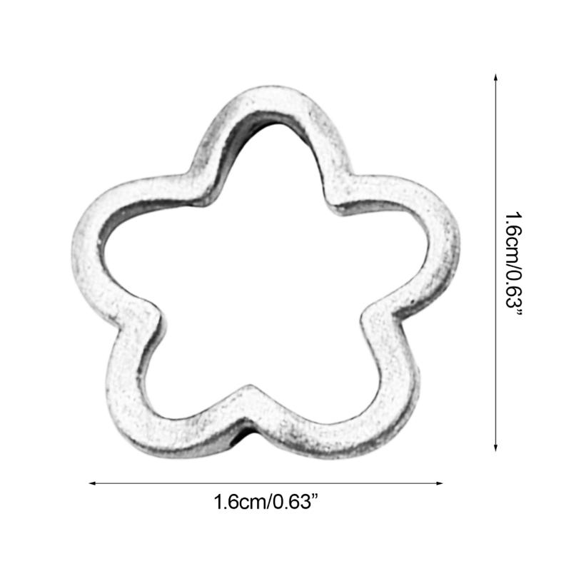 20pcs/lot Antique Silver Bronze Hollow Flower Beads Loose Bead Spacer Connectors DIY for Jewelry Making Bracelet