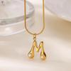 Initials Letter Pearl Necklaces For Women Gold Color Stainless Steel Letter Necklace Chain Collar Necklace Wedding Jewelry Gift