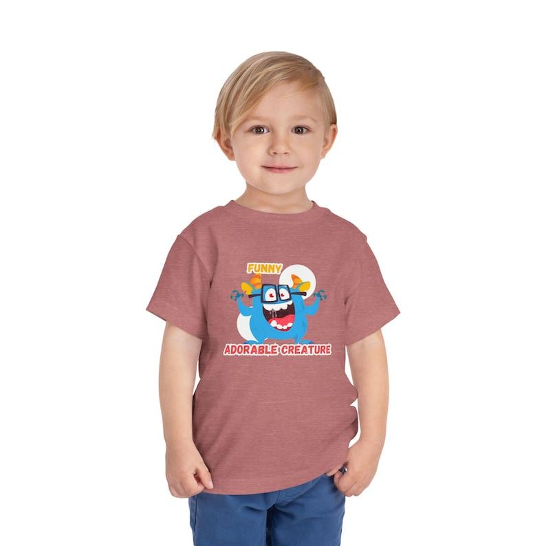 Toddler Blue Monster T-Shirt – Funny Adorable Creature Tee 100