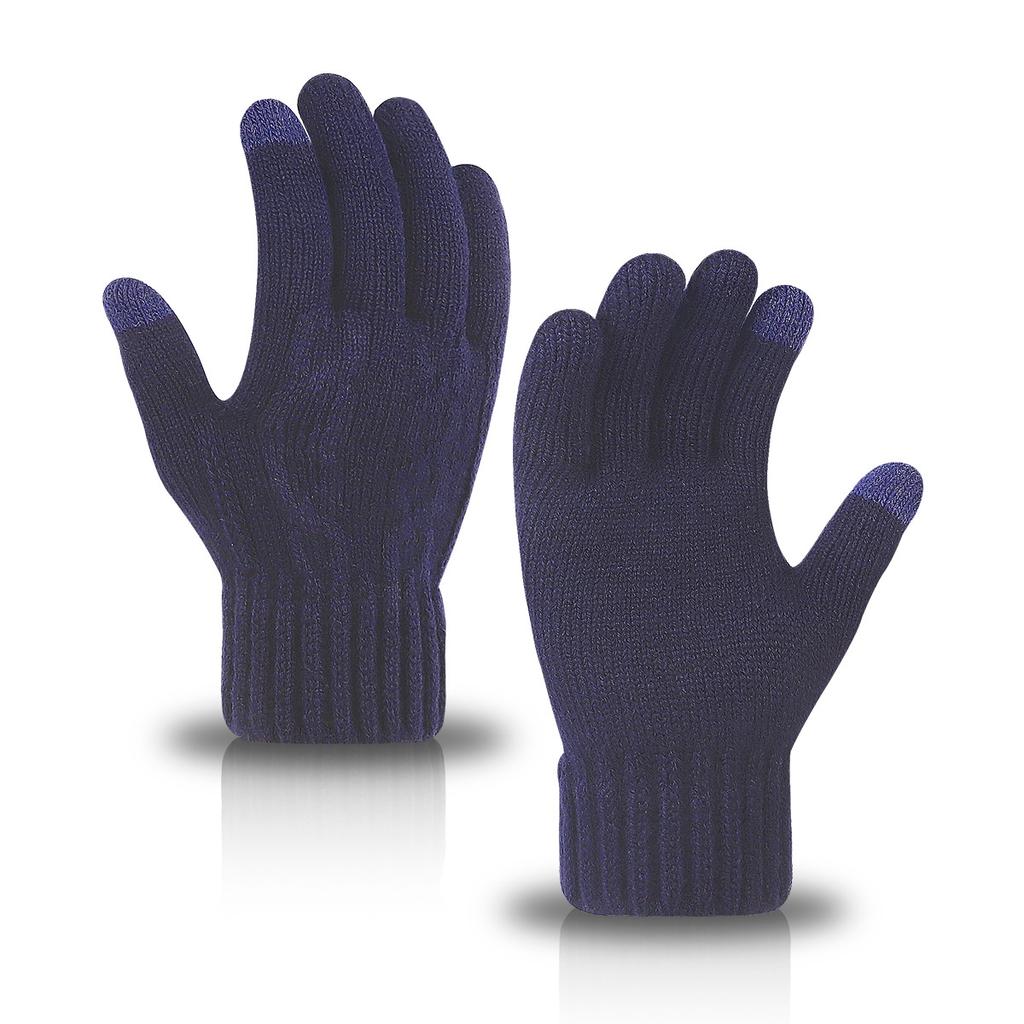 Neue warme Herbsthandschuhe für Damen und Herren, gestrickt, mit Samt gefüttert, winddicht und kältefest, Fingerhandschuhe