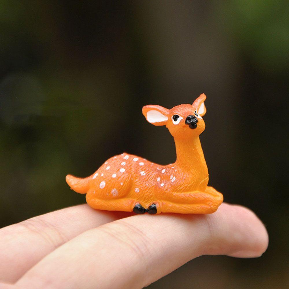 Simulated Creative Miniatures Individuality Home Decoration Sika Deer Figurines Forest Deer Elk