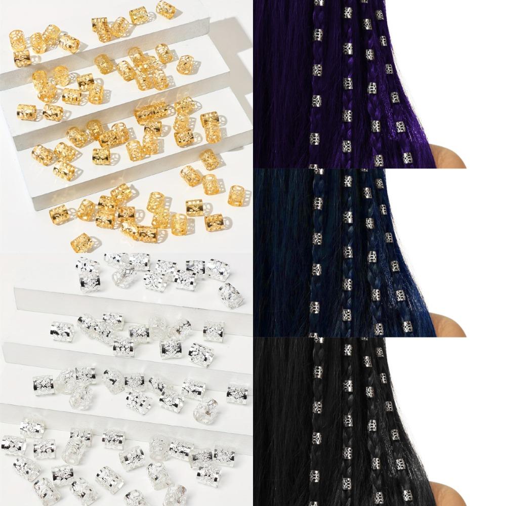 60 Stück Dreadlocks Hohl Aus Haarring Metall Manschettenclips Haarflechtrohre Dreadlocks Perlen Männer