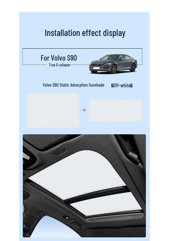 Volvo XC60/90/C40/V40 Sunroof Static Adsorption Heat Insulation Shade Curtain