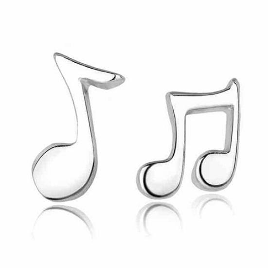 Women Tiny Asymmetry Musical Note Ear Stud Earrings Jewelry Charms Gift