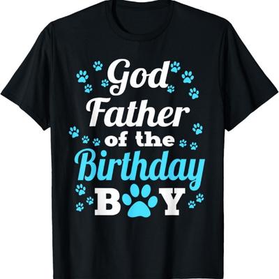 Godfather Of The Birthday Boy Dog Paw Bday Party T-Shirt