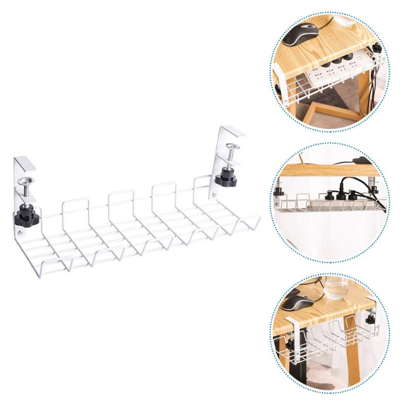 Schreibtisch-Aufbewahrungsregal mit perforierter Schreibtischunterseite, Aufbewahrungsfach für Kabelsteckdosen, niedriges Aufbewahrungsregal für den Büroschreibtisch, Aufbewahrungsregal für Haushaltsgeräte