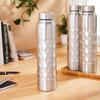 Stainless Steel Cubix Water Bottles Set of 3, 1L Each | Rust-Resistant, Shatter-Proof, Spill-Proof | Food Grade Steel | Office, School, Travel |