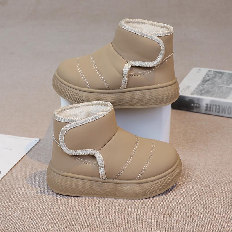 Fashion 2025 Kids Shoes for Girls Snow Boots Winter Plush Little Girl Shoes Fur Child Boys Outdoor Leather Shoes Non-slip Short Boots