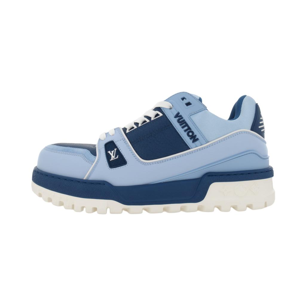 Louis Vuitton Trainer Maxi Cow Leather Low Top Skateboard Shoes Men's Blue 1ADHFN