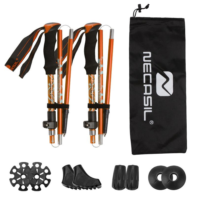 Mountaineering TrekKing Poles  Stretchable, Ultra Short Folding Portable Outdoor Off-road Light Climbing Trek Pole
