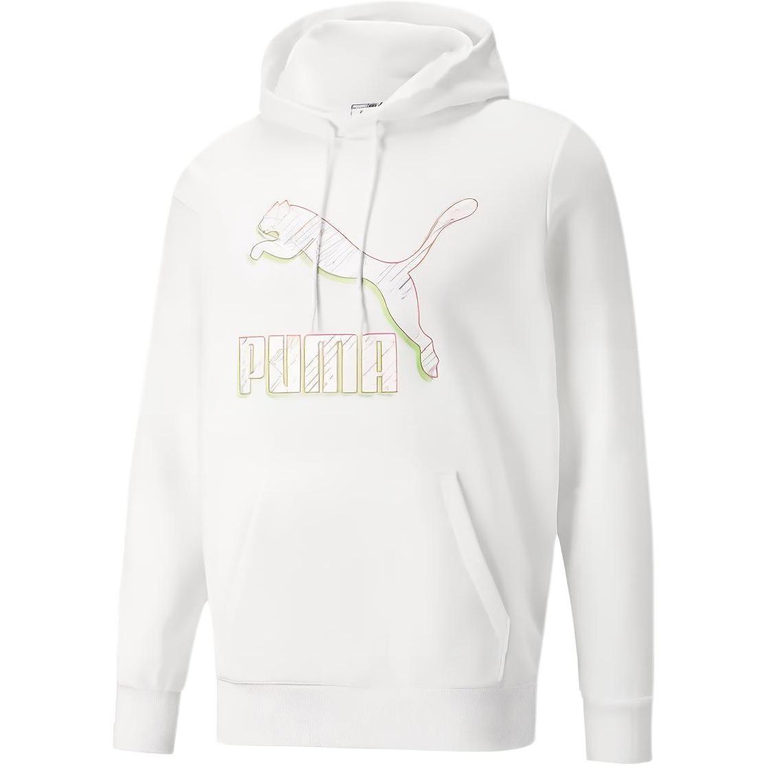 PUMA Essentials Fleece Hoodie White Men s 531370-57 S