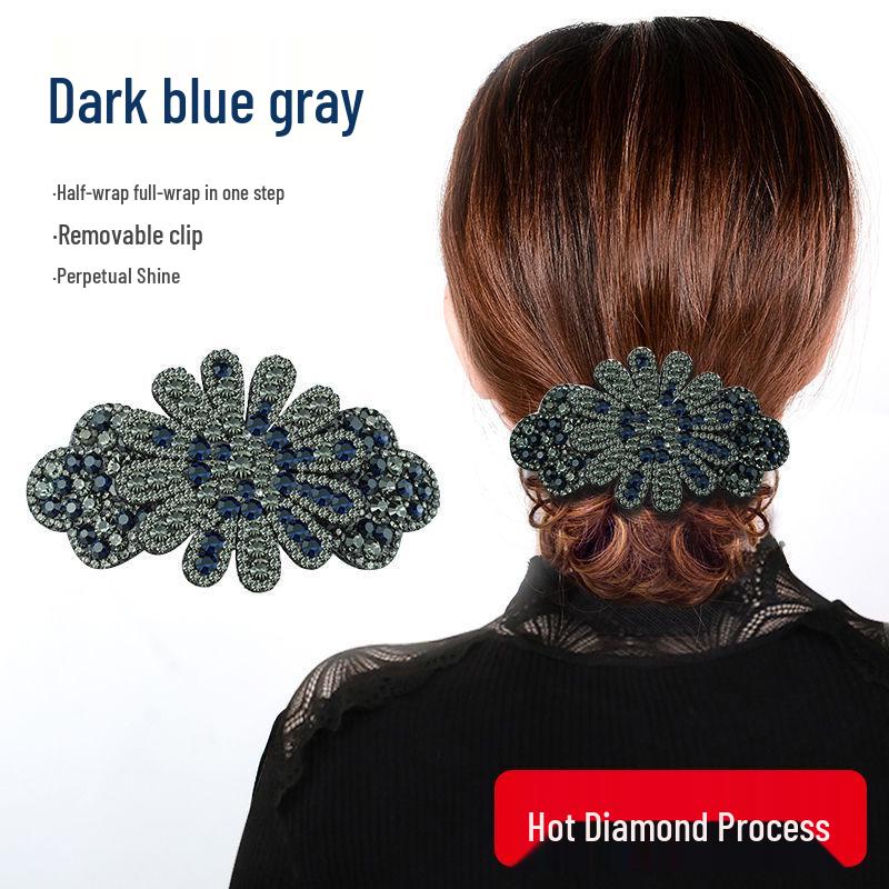 

Корейская заколка для волос со стразами для женщин: Большая высокая прическа, хвост или заколка-пружина