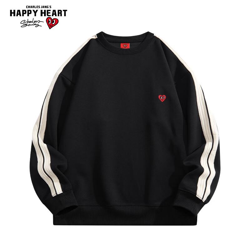 

Charles Men s Heart Embroidered Loose-Fit Round Neck Sweatshirt 2XL