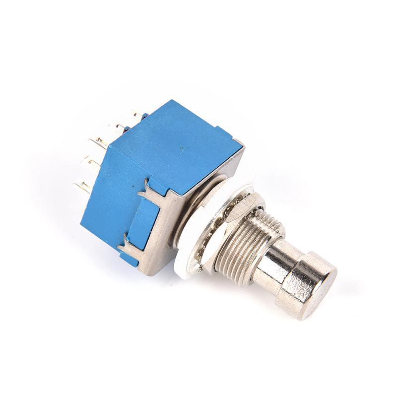 1X 9-Pin 3Pdt Guitar Effects Pedal Box Stomp Foot Metal Switch True Bypass Blue