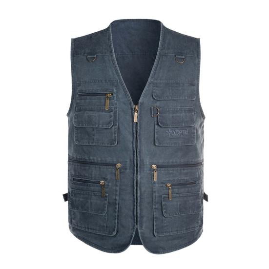 Waistcoat Plus Size Breathable Cotton Men Fishing Multi Pockets Vest Jacket for Shooting