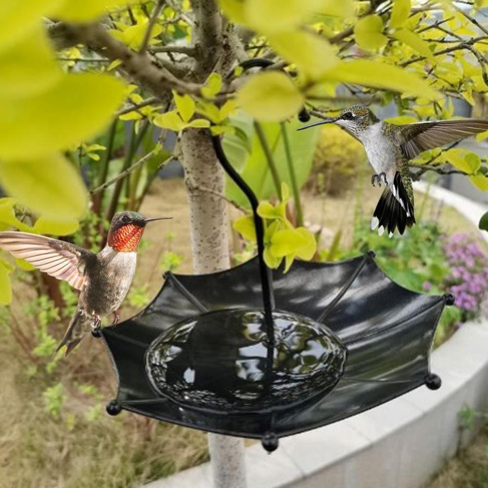 Umbrella Design Bird Feeding Tray Weatherproof Bird Bath Feeder Hanging Bird Feeder  Backyard