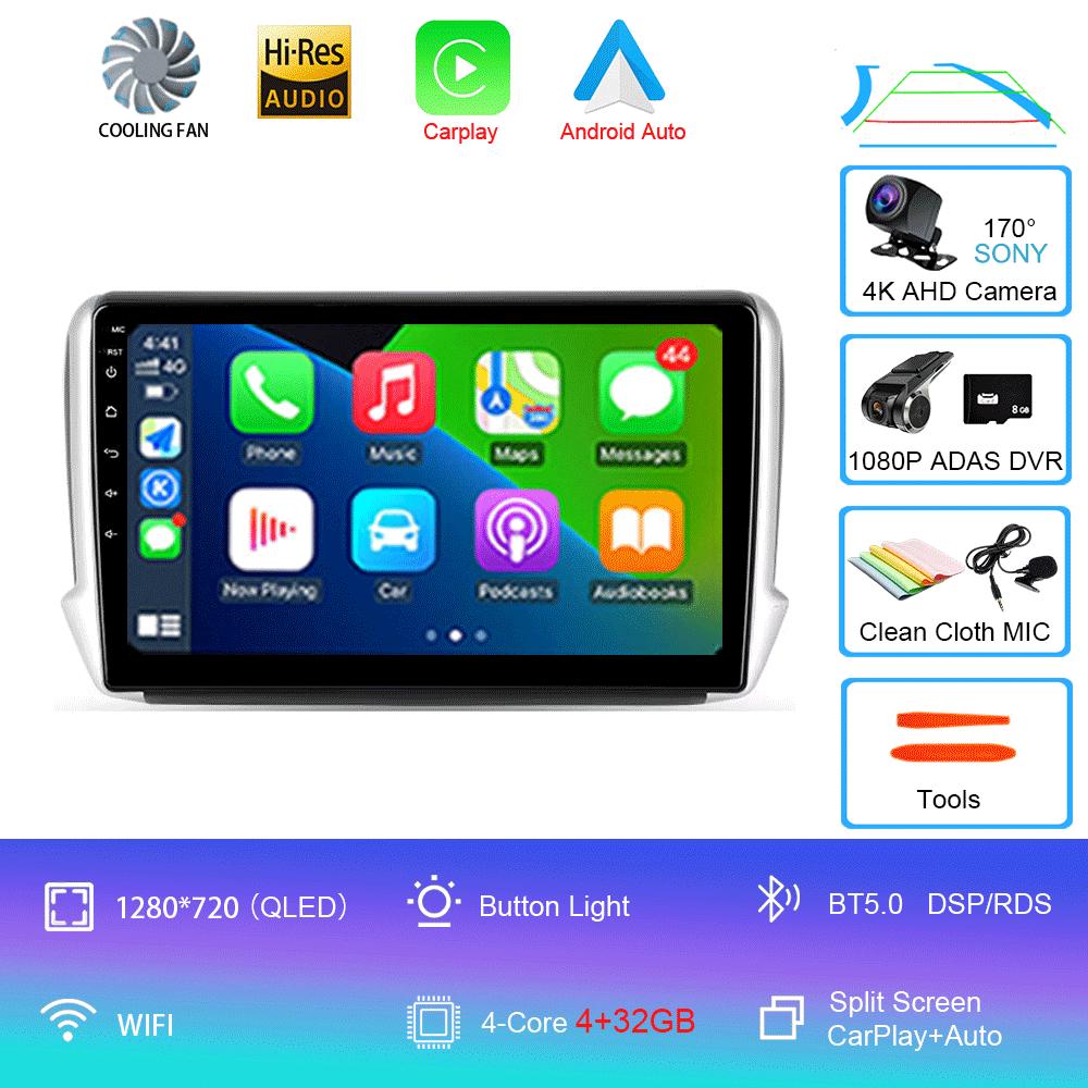 For Peugeot 2008 208 Series 2012 2013 2014 - 2018 Car Radio Android 14 Navigation Multimedia Player Carplay Auto Stereo BT Video