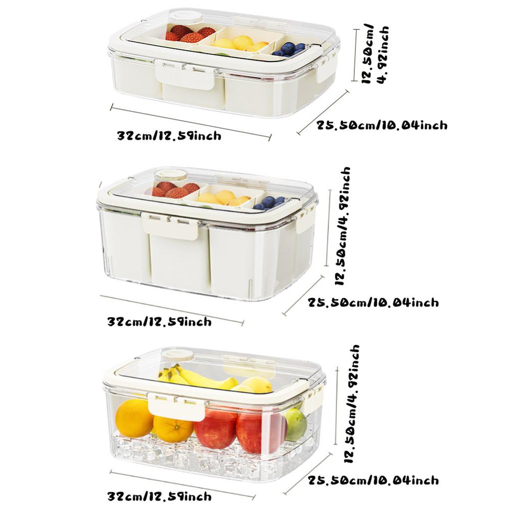 Divided Serving Tray With Lid And Handle Clear Snackle Box Container Portable Snack Platters Organizer Box For Candy Fruits 2025