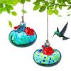 Hand Blown Glass Hummingbird Feeder, Window Hanging Wild Bird Feeder, Ant & Bee Proof, Outdoor Garden Yard Decoration,2color