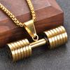 Fitness Dumbbell Necklace Pendant Fashion Sports Necklace Jewelry