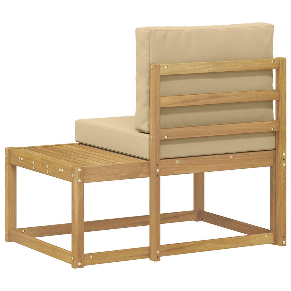 Outdoor End Sofa White 91 X 63 X 73 Cm Solid Acacia Wood