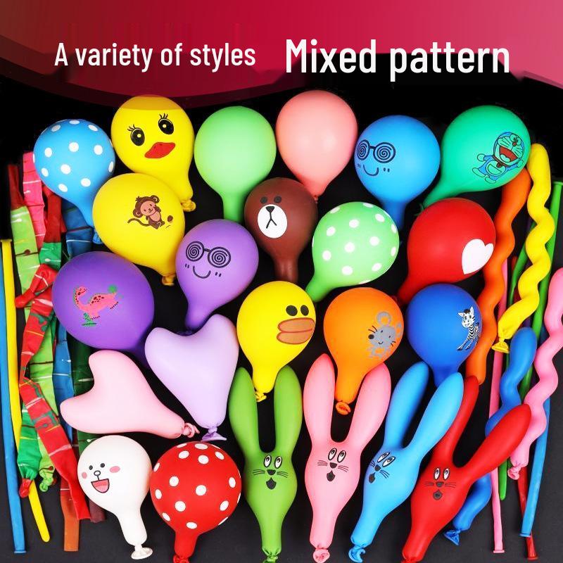 

Дитячий Мультяшний Набір Повітряних Кульок Збери та Поєднай , Потовщений: Асорті повітряних куль у формі довгих смуг та сердець для іграшок та вуличних акцій