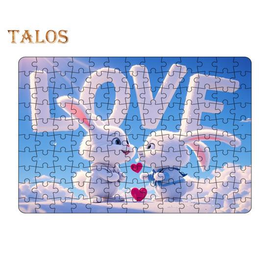 

130 шт./набор пазлов с изображением кролика для пары на День святого Валентина, головоломка с кроликом для детей и взрослых, развивающая бумажная головоломка, украшение для дома C