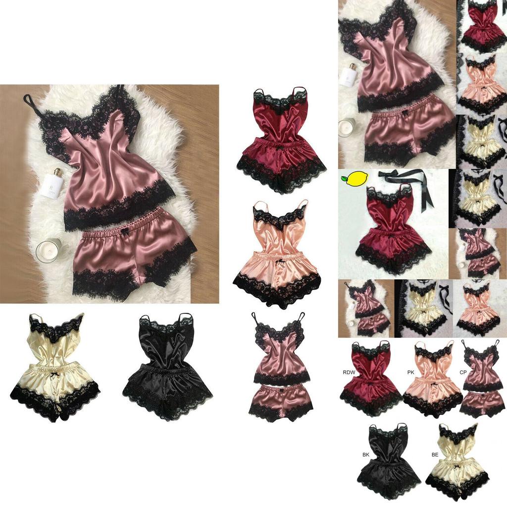 Luxurious Women Lingerie Silk Lace Robe Dress Babydoll Nightdress Sleepwear Set