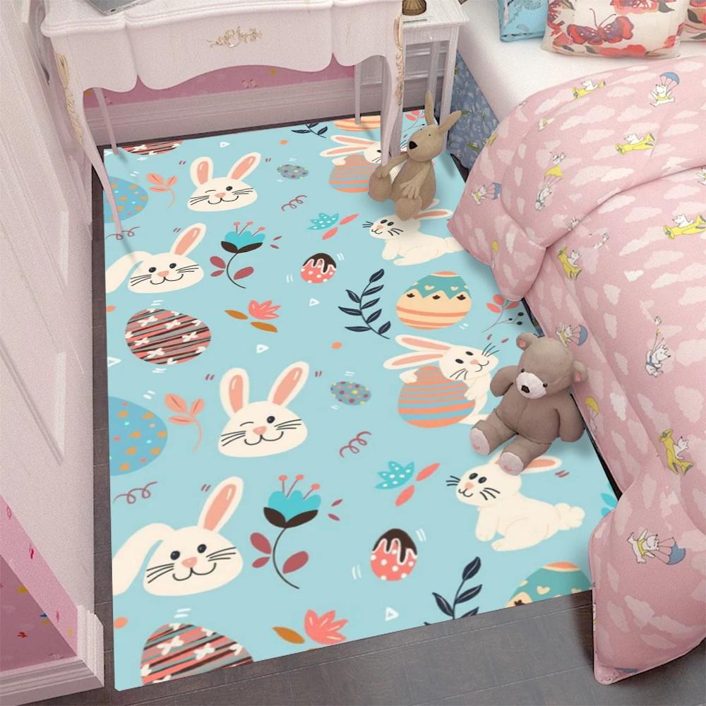 Cartoon Bunny Carpet Rug for Home Living Room Bedroom Sofa Doormat Decor,kids Game Area Rug Floor Mat Gift