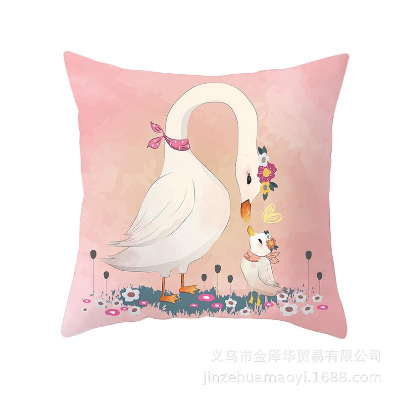 Cute Animal Cartoon Print Pillow Cover Shopee Home Supplies Car Sofa Cushion Cover