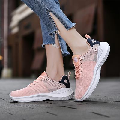 Modische Damen-Sportschuhe, Laufschuhe mit weichen Sohlen, Mesh, lässige Damen-Sportschuhe, leicht vulkanisierte Wanderschuhe, Laufsport