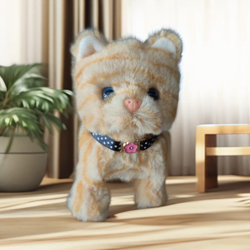 

Интерактивная плюшевая игрушка котенок, ходящая и мяукающая - Идеальный детский подарок