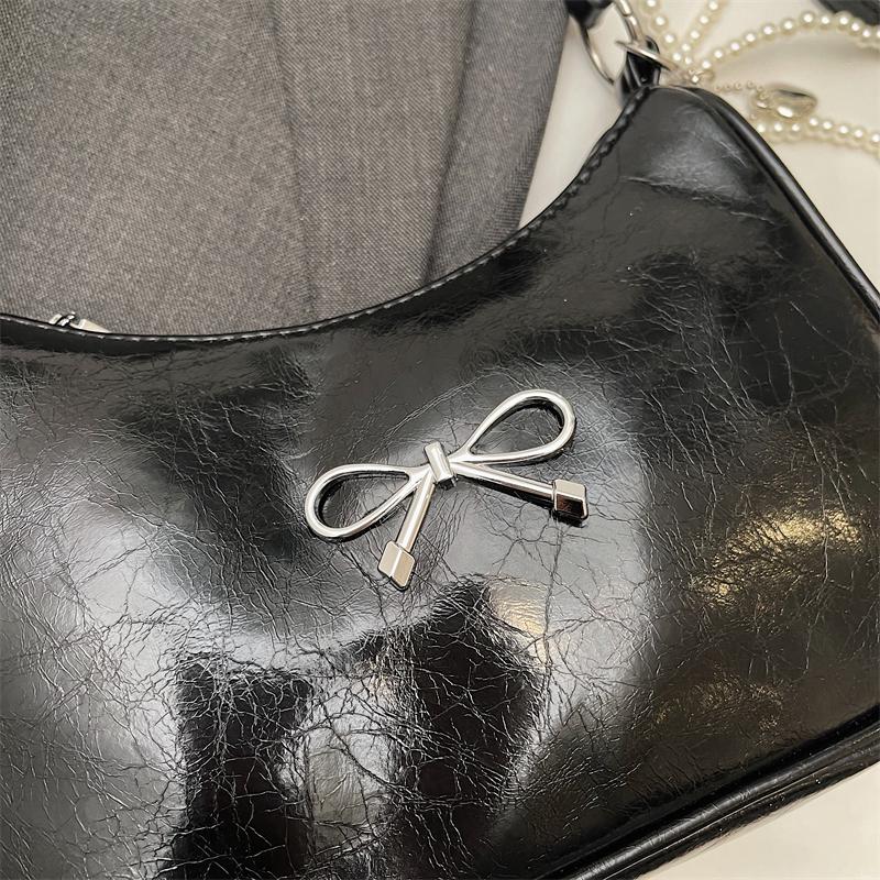Schultertaschen Schleife Designer Handtaschen Anhänger senden Mode PU Handtaschen Reißverschluss Pendeltasche Achseltasche für Damen