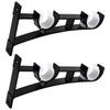 2 Pack Double Curtain Rod Brackets Wall Mount Bracket Aluminum Alloy Curtain Rod Hanging Hardware Double Rod Curtain Brackets