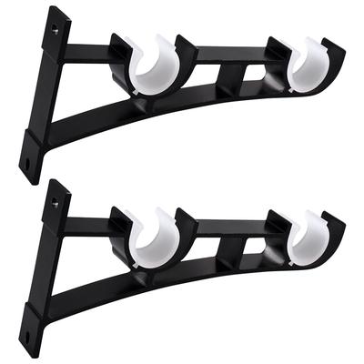 2 Pack Curtain Rod Hooks Aluminum Alloy Rod Support Hanger Curtain Rod Hanging Hardware for Drapery Rod for Wall Hangers Support
