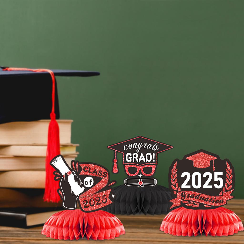 Graduation Decorative Honeycomb Ornament Red And Black Honeycomb Ornament Jewelry Customization