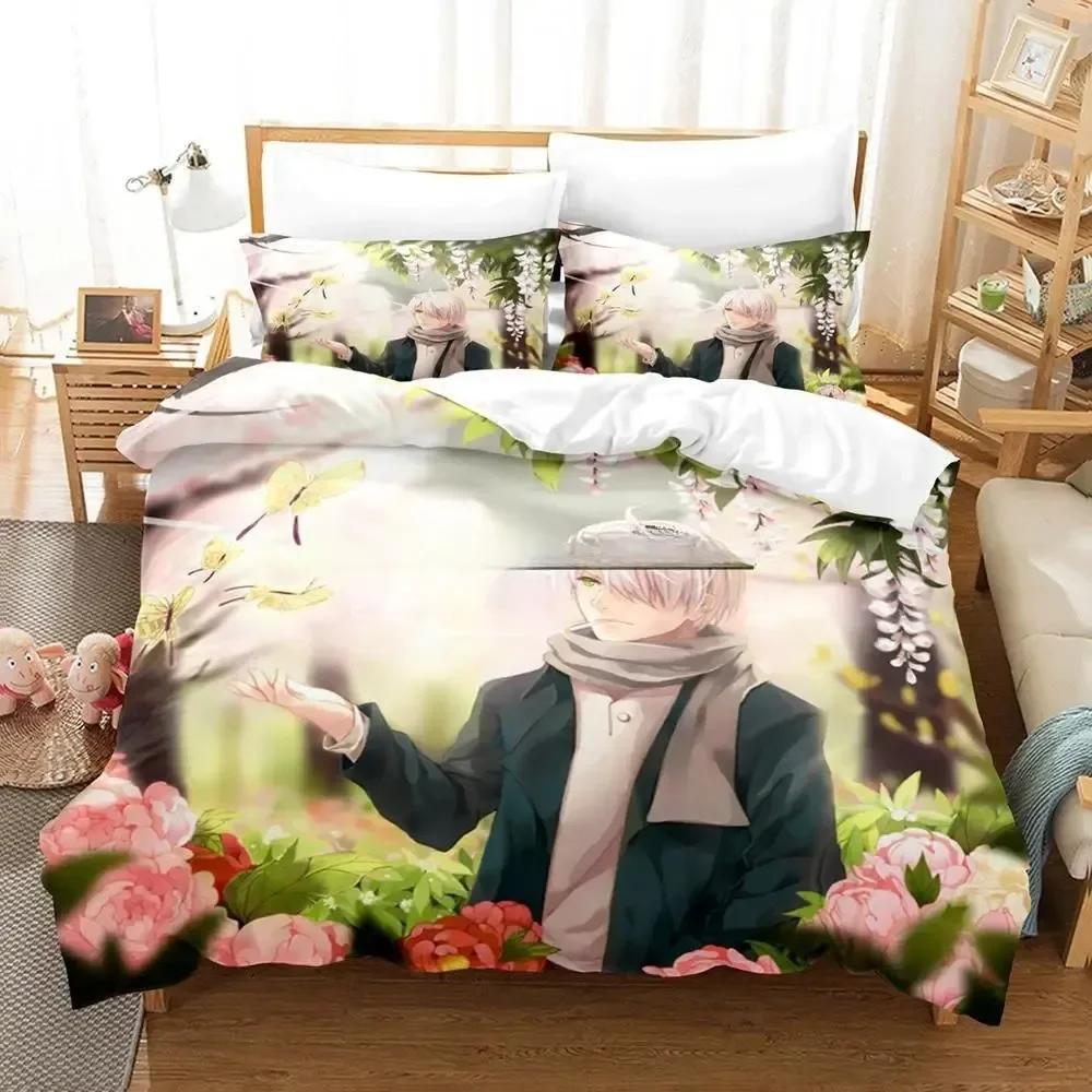 Mushishi Bedding Set Single Twin Printed Bed Set With Pillowcase Bed Duvet Cover Soft Single Double Queen Super King Size