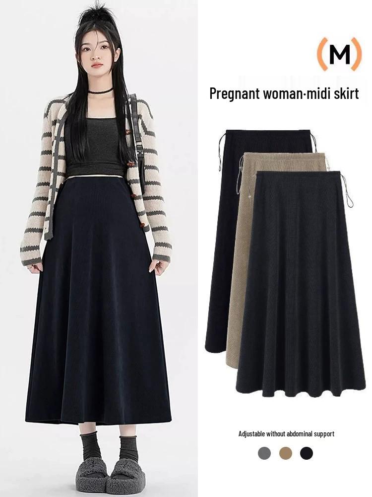 Maternity Petite Black Pleated Long Skirt - Spring/Autumn 2026 Collection