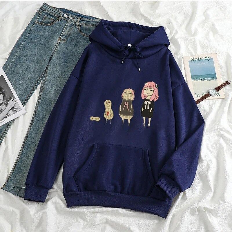 Kawaii Harajuku Anime Kapuzenpullover Spy X Family Unisexga Hoodie Niedliche Japan Cartoon Frauen Unisex Herbst Winter Warm halten Sportbekleidung