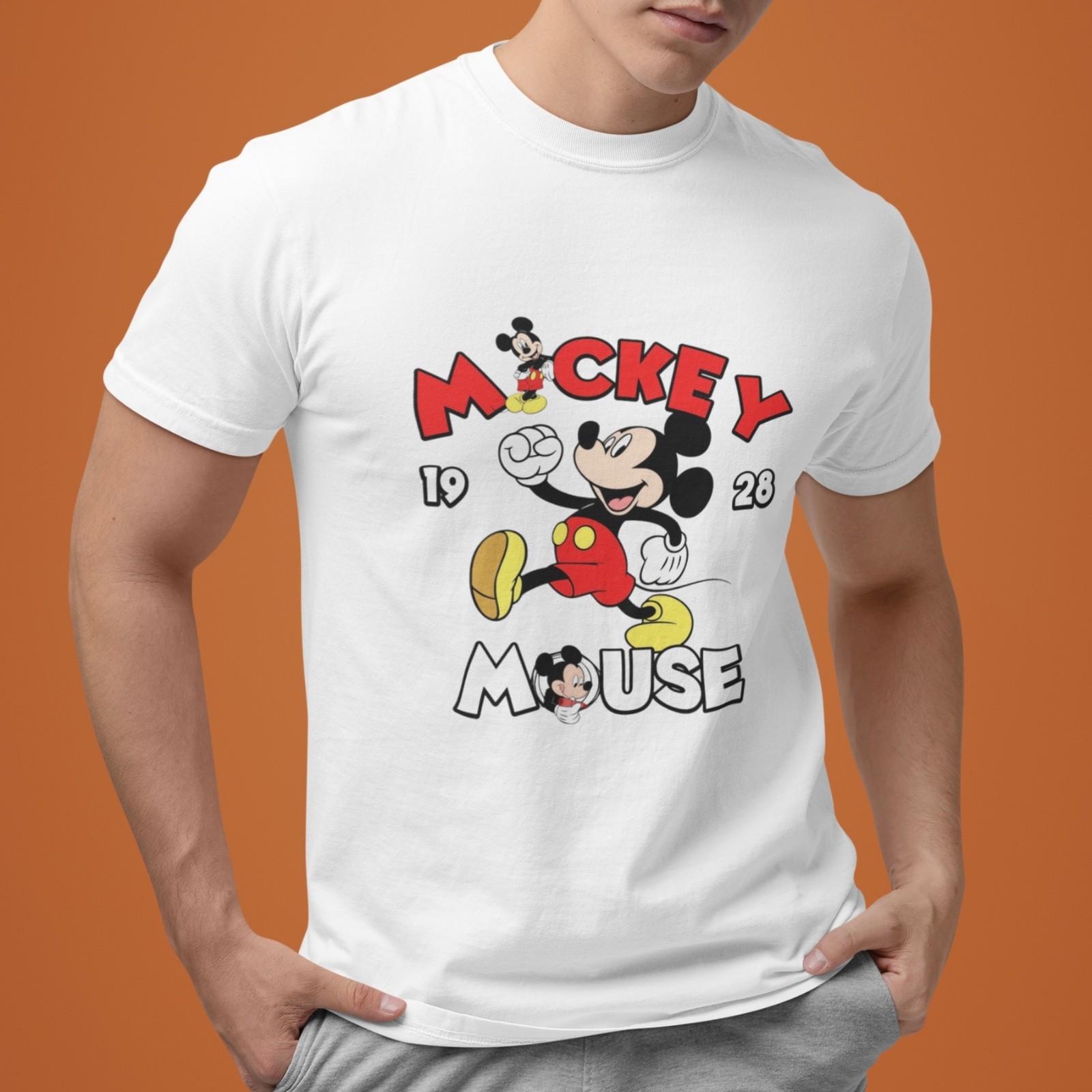Mickey Mouse Cartoon T-Shirt Unisex Vintage 1928 Graphic Casual Streetwear Top S
