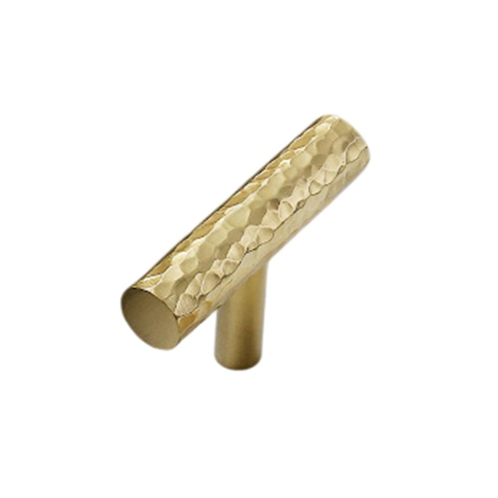 Hammered Texture Brass Cabinet Handle European Style Drawer Wardrobe Single Hole Hardware Pull Handle A
