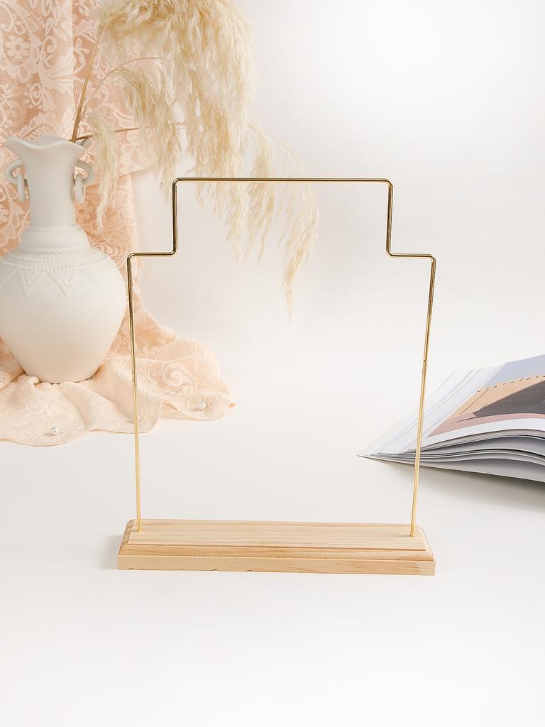 Schmuck Organizer Schmuckständer Halter Präsentationsständer Ohrring Halskette Ring Holz/Metall Goldener Rahmen Ständer Halter