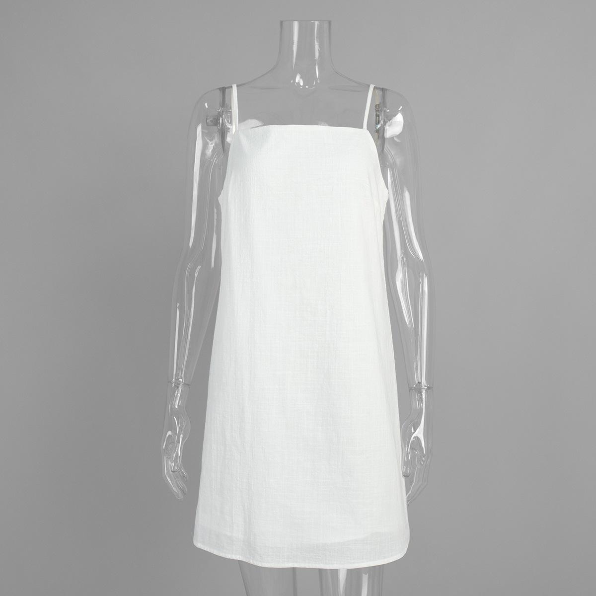 Suspender dress European and American summer new temperament commuting casual lazy suspender short dress S