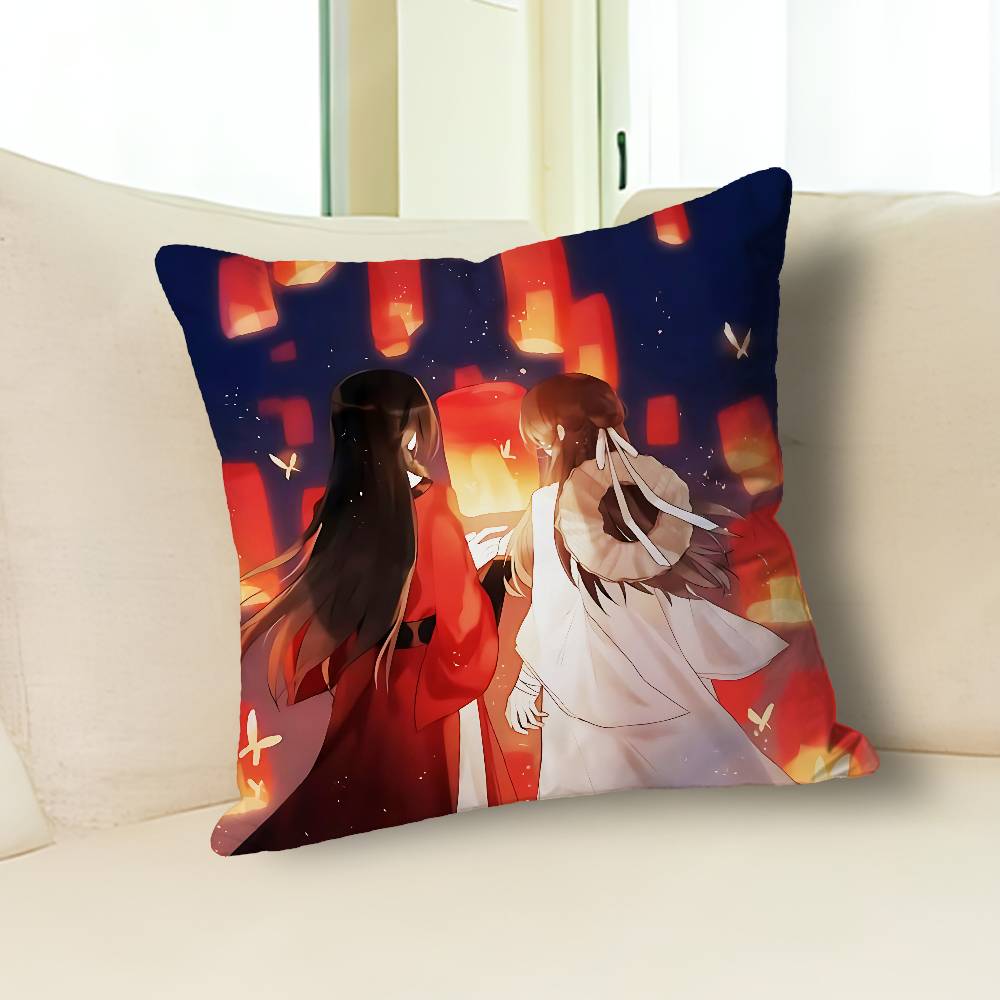 H-Heaven Officials Blessings Anime Celebrity Merchandise All-Match Printed Pillow Case Sofa Car Office Room Decoration Protector
