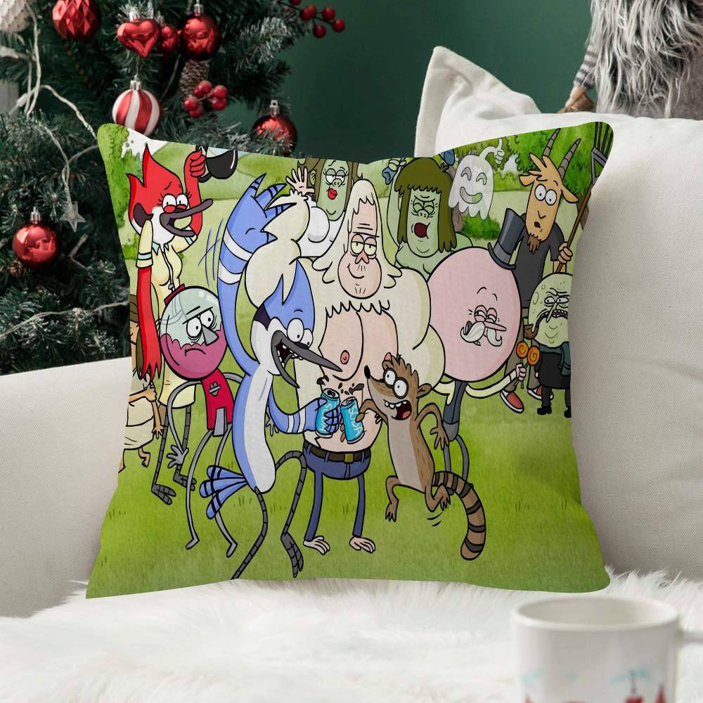 Regular Show Pillow Case For Home Bedroom Car Office Decoration Living Room Sofa Cushion Cover Suitable