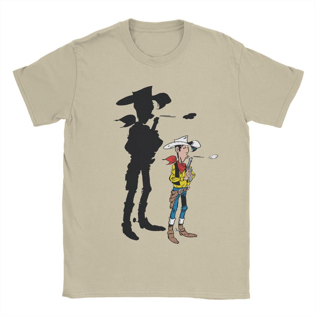 Mens TShirt Lucky Luke Novelty 100 Cotton Tees Short Sleeve Cartoon T Shirts O Neck Clothes New Arrival